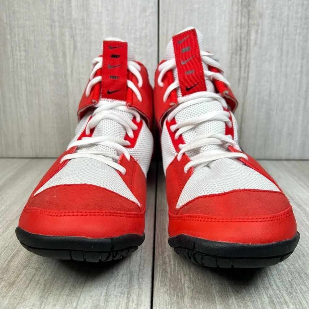 Worn 1x Nike Fury Red Wrestling/Boxing Sneaker Athletic Combat Shoe Mens Size 12